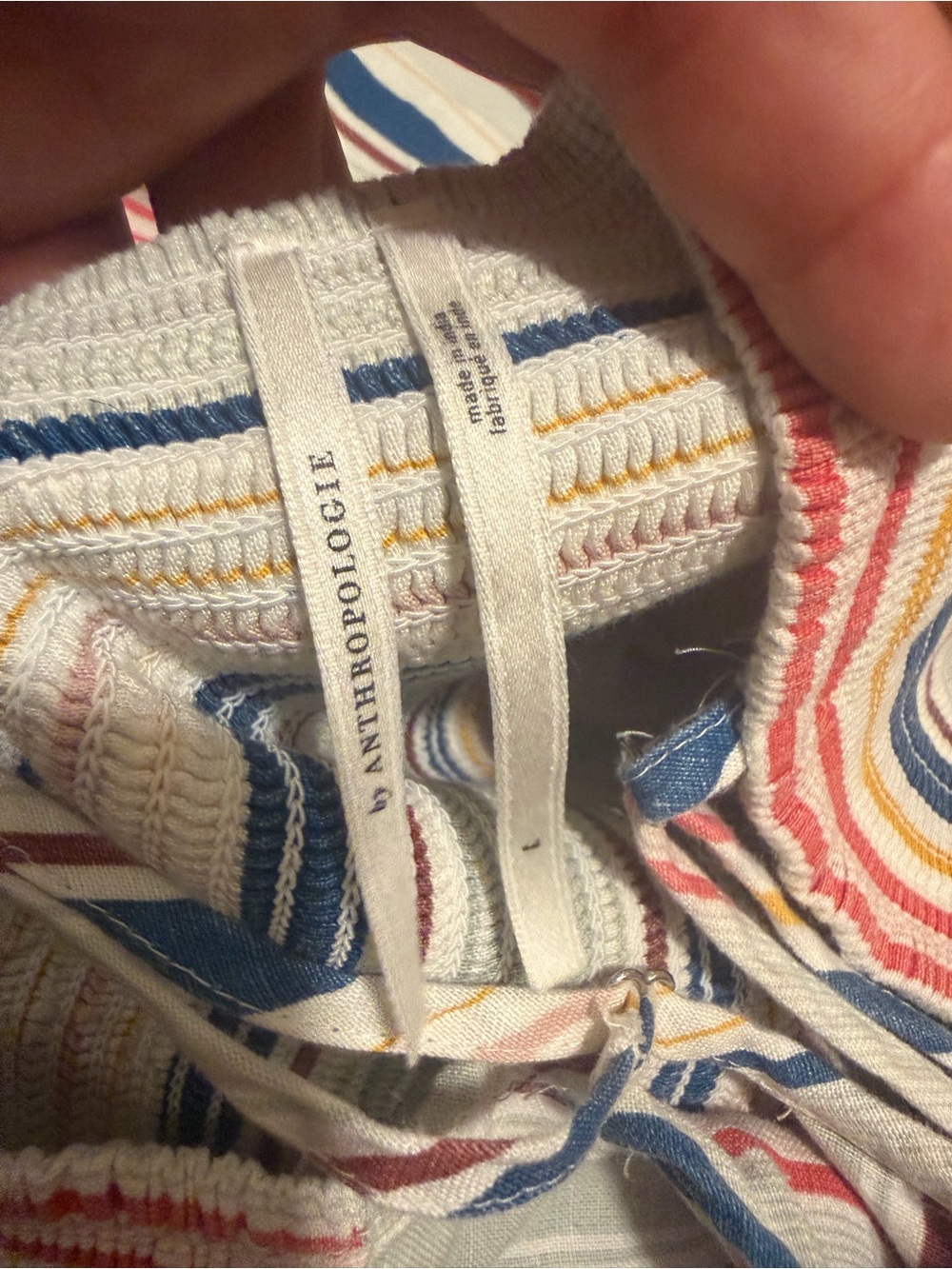 Anthropologie Multicolor Striped Mini Dress - Blue, Red, Yellow - Picture 7 of 10